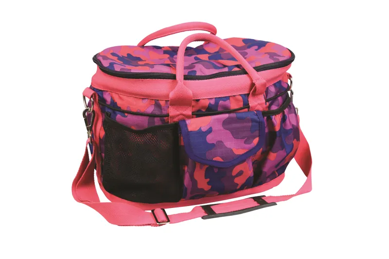 Hy Equestrian DynaForce Grooming Bag - Raspberry/Navy-1